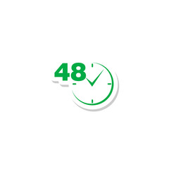 48 hour circle icon isolated on transparent background