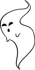 The Ghost drawing image cartoon style for halloween or party concept..