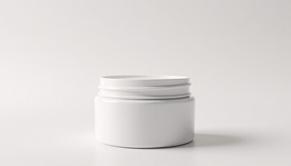 Mock up blank white skincare cream jar with lid, isolated on a clean background