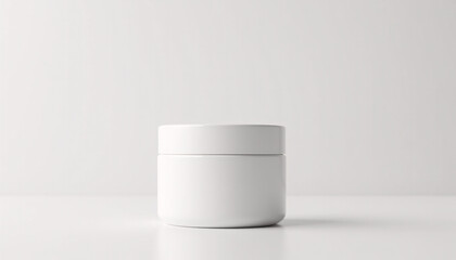 Mock up blank white skincare cream jar with lid, isolated on a clean background