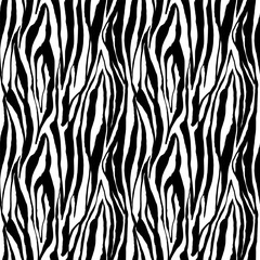 Zebra skin texture, wildlife fur abstract seamless pattern. Savannah animal stylish stripes background perfect for textile, print, fashion