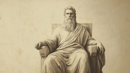 Jehu Anointed King of Israel in 2 Kings: Consolidating Rule and Initiating Reforms, Biblical Illustration on Beige Background for Bible Wall Art