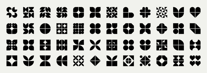 Set of geometric elements for design and decor. Vector illustration.