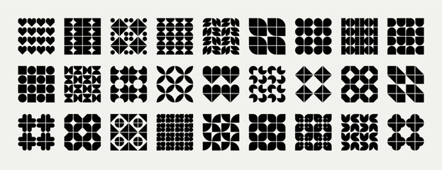 Fototapeta premium Geometric patterns for design and decor. Set of tiles. Vector illustration. 