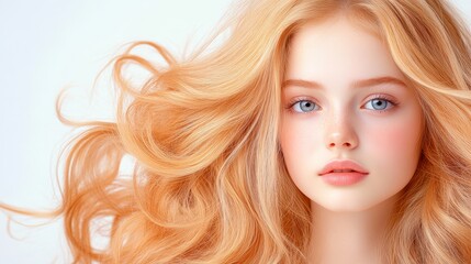 Fototapeta premium Beautiful Woman with Blonde Hair and Blue Eyes