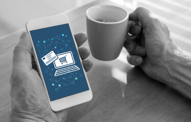 E-commerce concept on a smartphone