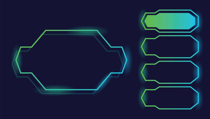 Quiz game questions or test menu choice templates with answers. Trivia contest, TV show layout with neon answer options. Four answers for knowledge exam. Vector cartoon illustration