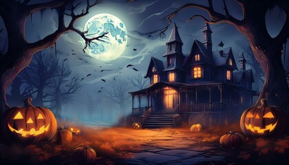 halloween night scene