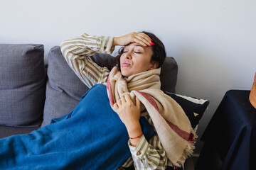 Woman suffering a disease resting after medical diagnosis
