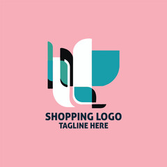 Shopping center logo design template. Online shop logo also.