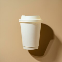 Minimal Coffee Cup With Beige Background