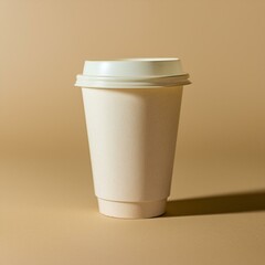 Minimal Coffee Cup With Beige Background