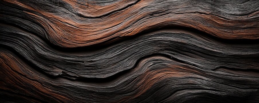 A close-up of rough tree bark, highlighting the deep grooves and textures in the wood