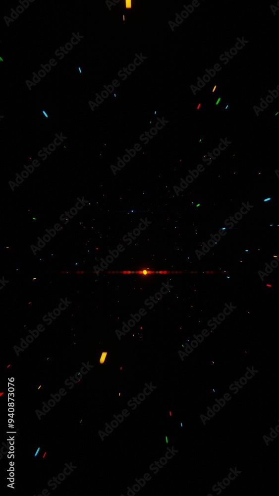 Poster speed of light in space: abstract light streaks on a dark background