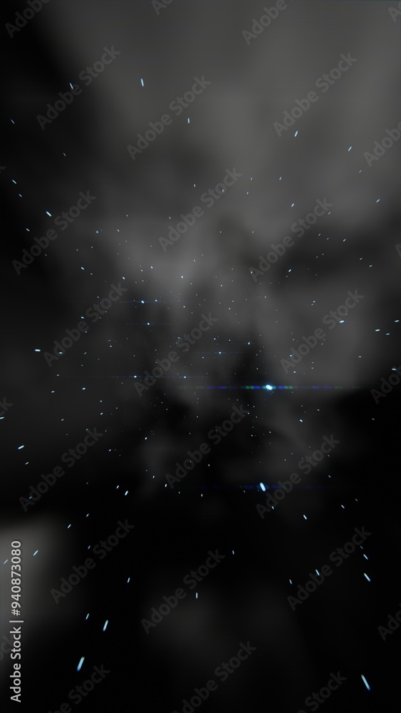 Poster speed of light in space: abstract light streaks on a dark background
