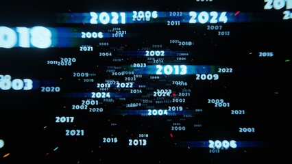 Fototapeta premium Glowing Timeline of 2025 with Months on a Dark Background Representing Future Planning and Events