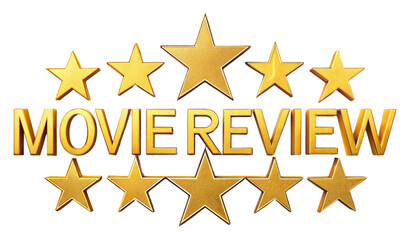 Starry highlights of movie reviews isolated on transparent background