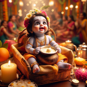 Cute little Krishna: significance in Hindu festivals