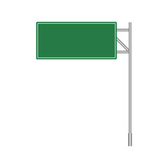 Fototapeta premium Highway with Traffic Sign. Motorway with road sign. Street traffic Sign. Vector Illustration Isolated Background.