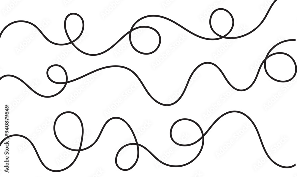 Poster wavy line pattern with curvy abstract squiggles in a psychedelic wiggle design. vector illustration.
