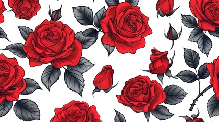 seamless background with roses