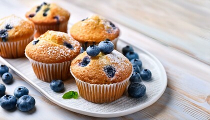 Blueberry muffins space for text