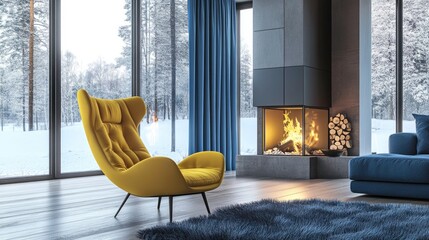 Winterstyle livingroom in modern design