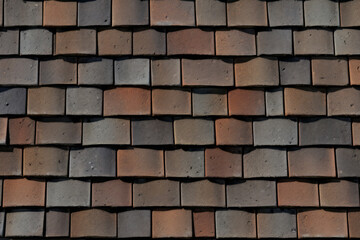 Fototapeta premium Processed collage of slate roof tiles surface texture. Background for banner, backdrop or texture