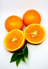 fresh orange isolated on white background