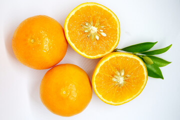 fresh orange isolated on white background