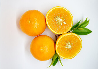 fresh orange isolated on white background