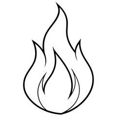 Black and white hot Fire Symbol Drawing generative AI.