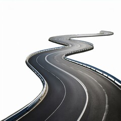 Strasse geschwungen weisser Hintergrund