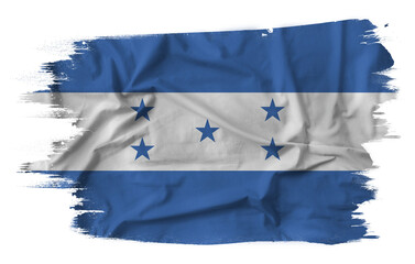 Honduras flag on brush paint stroke isolated on the transparent background.