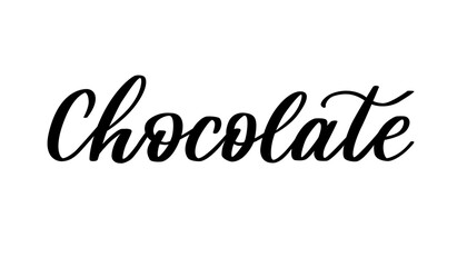 Chocolate vector lettering in script brush stroke style. 