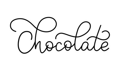 Obraz premium Chocolate vector lettering in script monoline style. 
