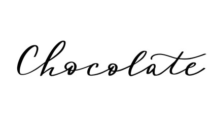 Chocolate vector lettering in script brush stroke style. 