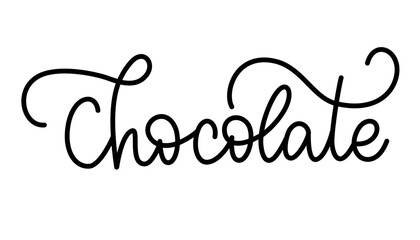 Chocolate vector lettering in script monoline style.	