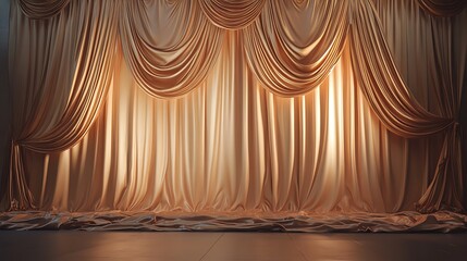 Fabric Wedding Stage with Draped Curtains