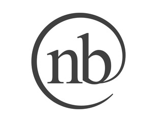 NB logo from two letter with circle shape email sign style. N and B round logotype of business company