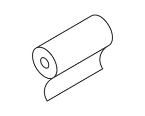 Textile roll vector icon. Paper tube illustration design for kitchen cleaning towel, carpet, scroll whatman, fabric.