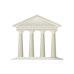 Classical temple facade vector illustration