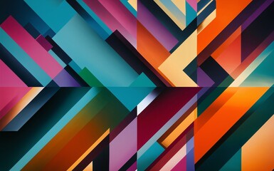 Vibrant Geometric Shapes Abstract Background with Overlapping Elements