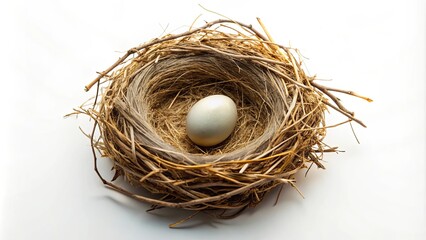 Obraz premium Bulle nestled in a bird's nest, protection, Earth, environment, eco-friendly, sustainable, conservation, care, planet, ecosystem