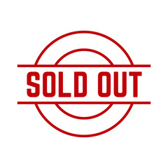 Sold stamp logo. Vector illustration for web design