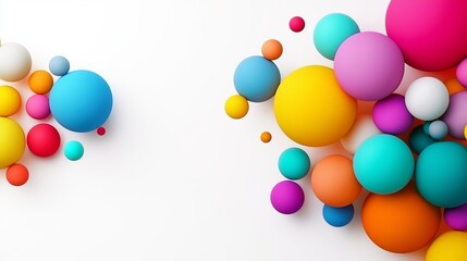 A colorful image of many different colored balls. The balls are scattered all over the image, with some being larger and others smaller. The image has a playful and fun vibe, with the bright colors