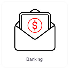 Banking and increment icon concept