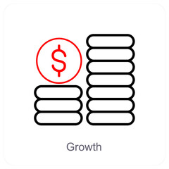 Growth and business icon concept