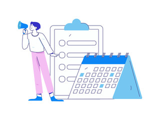 Check-in character flat vector concept operation hand-drawn illustration
