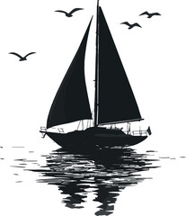 silhouette of a sailing boat